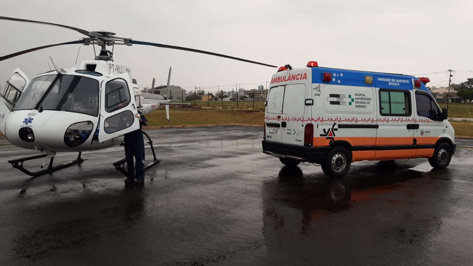 Criança de 6 anos é transferida de helicóptero para Maringá após ser