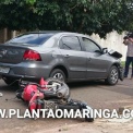 Fotos de Acidente entre moto e carro deixa homem gravemente ferido em Maringá