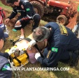 Fotos de Agricultor é socorrido de helicóptero após ser ejetado de trator em Marialva