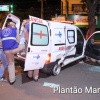 Fotos de Ambulância capota após colisão com carro no centro de Maringá