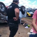 Fotos de Após perseguição em Maringá, homem é preso ao capotar caminhonete roubada