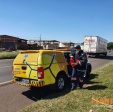 Fotos de Câmera de segurança registra caminhão capotando em Sarandi