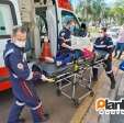 Fotos de Carro capota após colisão com motociclista em Maringá