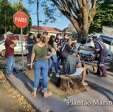 Fotos de Carro derruba muro e invade quintal de residência após acidente em Maringá