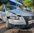 Fotos de Carro derruba muro e invade quintal de residência após acidente em Maringá