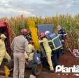 Fotos de Dois adultos e 3 crianças ficam feridas após colisão entre carro e caminhão na região de Maringá