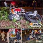 Fotos de Homem sofre ferimentos graves ao bater motocicleta em poste em Maringá