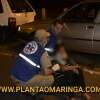 Fotos de Motociclista atropela mulher na faixa e bate contra carro estacionado em Maringá