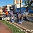 Fotos de Motociclista e pedestre ficam feridos após grave acidente em Maringá