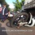 Fotos de Motociclista fica ferida ao bater na traseira de caminhão em Maringá