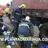 Fotos de Motociclista tem perna esmagada ao bater em caminhão em Maringá