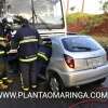 Fotos de Motorista fica preso à ferragens após bater de frente com ônibus em Maringá