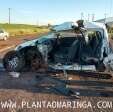 Fotos de Motorista invade pista contrária e atinge lateral de caminhão entre Maringá e Iguaraçu