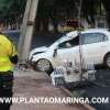 Fotos de Mulher bate em poste, derruba transformador e deixa moradores sem energia elétrica, em Maringá