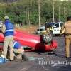 Fotos de Mulher fica ferida após tentar desviar de buraco e capotar carro no contorno sul em Maringá