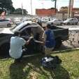 Fotos de Ônibus da TCCC bate na traseira de carro e deixa uma pessoa ferida em Maringá