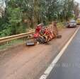 Fotos de Capotamento de triciclo deixa homem gravemente ferido