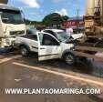 Fotos de Veículo fica prensado entre caminhões na Avenida Colombo em Sarandi