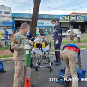 Fotos de Motociclista e pedestre ficam feridos após grave acidente em Maringá