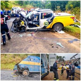 Fotos de Policial rodoviário sofre ferimentos graves ao bater viatura contra carro forte na região