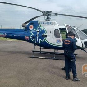 Fotos de Bebê de 1 ano é intubado e socorrido do helicóptero ao HU de Maringá, após explosão de panela de pressão