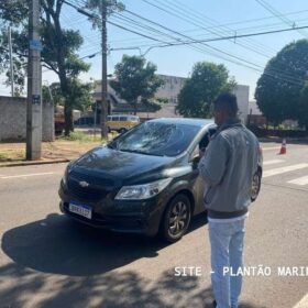 Fotos de Câmera registra acidente entre ônibus e moto em Maringá