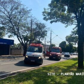 Fotos de Câmera registra acidente entre ônibus e moto em Maringá