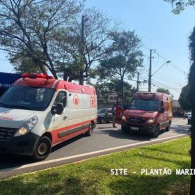 Fotos de Câmera registra acidente entre ônibus e moto em Maringá