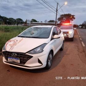 Fotos de Homem é intubado após ser atropelado e ir parar em cima de carro em Maringá