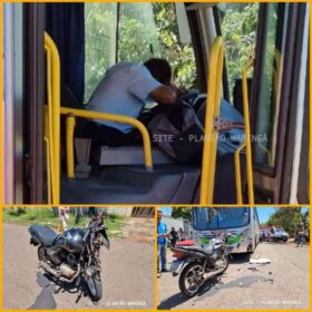 Fotos de Motociclista sofre ferimentos graves após bater de frente com ônibus da TCCC em Maringá