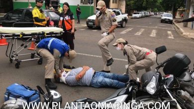 Fotos de Acidente entre duas motos deixa dois motociclistas feridos em Maringá