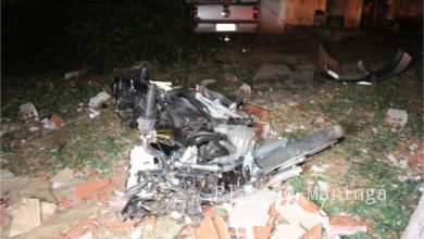 Fotos de Acidente envolvendo duas motos e um carro deixa motorista gravemente ferido em Maringá