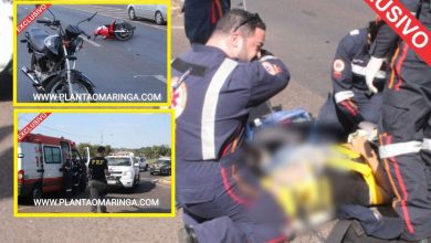 Fotos de Acidente grave envolvendo duas motos deixa dois motociclistas feridos em Maringá