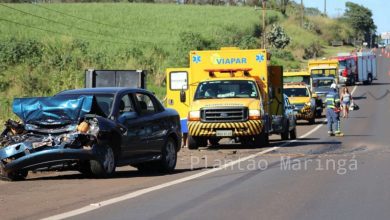 Fotos de Acidentes em sequência deixam três pessoas feridas, na rodovia BR-376 entre Iguatemi e Maringá