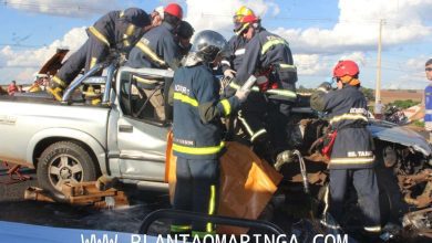 Fotos de Acidentes registrados na BR-376 deixaram motociclista e passageira de caminhonete gravemente feridos em Marialva