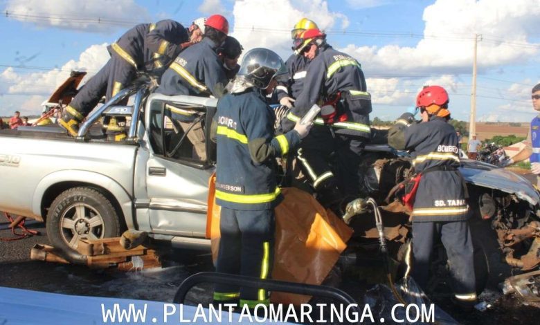 Fotos de Acidentes registrados na BR-376 deixaram motociclista e passageira de caminhonete gravemente feridos em Marialva