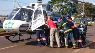 Fotos de Adolescente vítima de acidente é resgatado por helicóptero do SAMU em Marialva