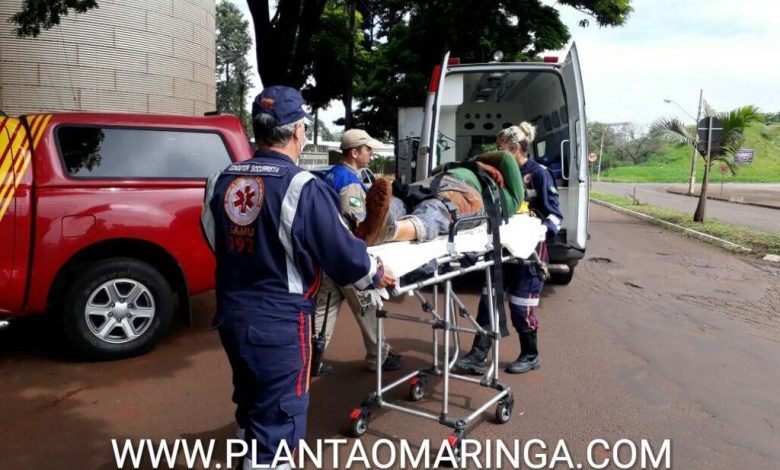 Fotos de Cabo de aço se rompe, e trabalhadores sofrem queda de três metros de altura em Maringá