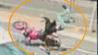 Fotos de Câmera de segurança flagra acidente grave com motociclista em Maringá; vídeo