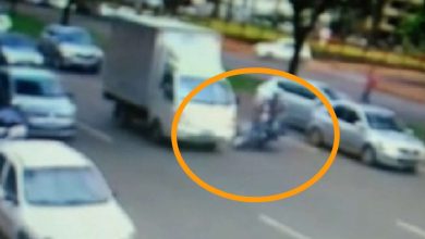 Fotos de Câmera de segurança registra acidente impressionante com motociclista em Maringá; vídeo