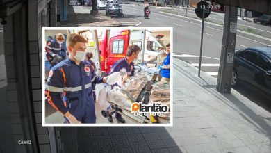 Fotos de Câmera de segurança registra acidente que deixou motociclista em estado gravíssimo em Maringá