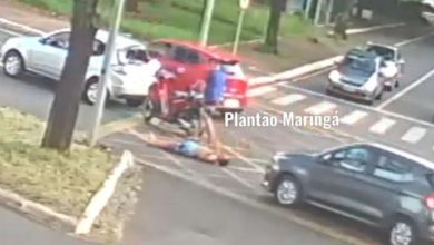 Fotos de Câmera flagra briga entre motoqueiro e motorista em Maringá