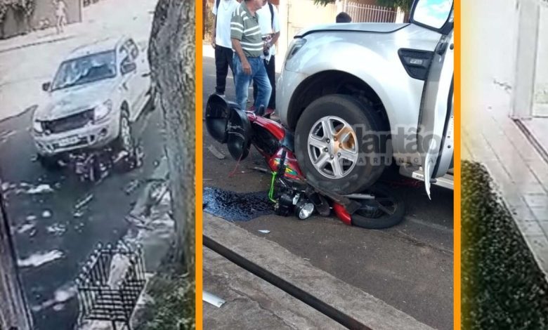 Fotos de Câmeras registram acidente que deixou motociclista em estado gravíssimo em Maringá