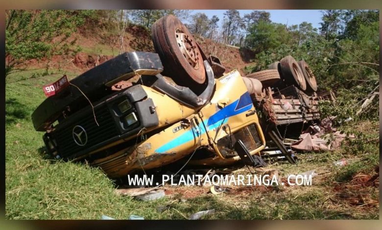 Fotos de Caminhão cai em ribanceira e deixa motorista gravemente ferido no desvio do pedágio de presidente castelo branco