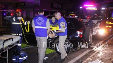 Fotos de Carro bate em caminhão parado e quatro pessoas ficam feridas em Maringá