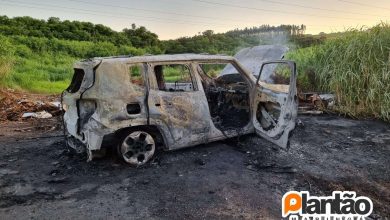 Fotos de Carro queimado é encontrado em fundo de vale em Maringá