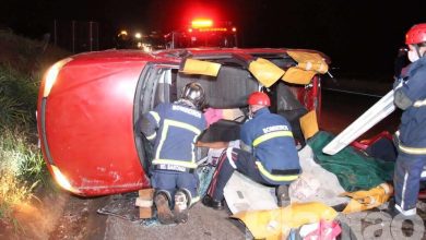 Fotos de Casal fica ferido após carro capotar na rodovia BR-376 entre Sarandi e Marialva