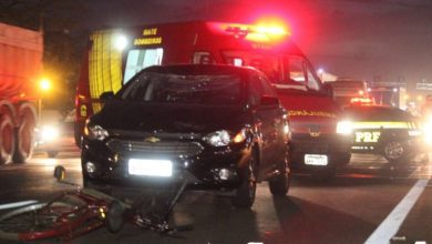 Fotos de Ciclista é atropelado por carro em cruzamento da BR-376 em Sarandi