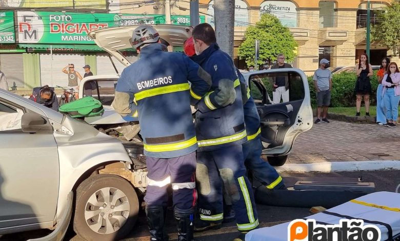 Fotos de Cinco pessoas ficam feridas em acidente na área central de Maringá