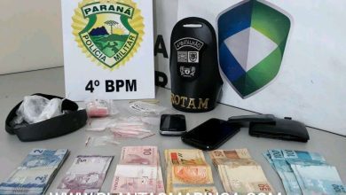 Fotos de Cocaína e cigarros são apreendidos pela ROTAM de Paiçandu